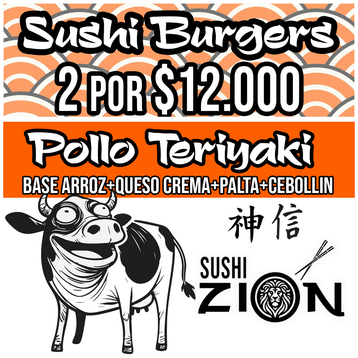Promo Sushi Burgers Pollo Teriyaki: 2 por $12.000